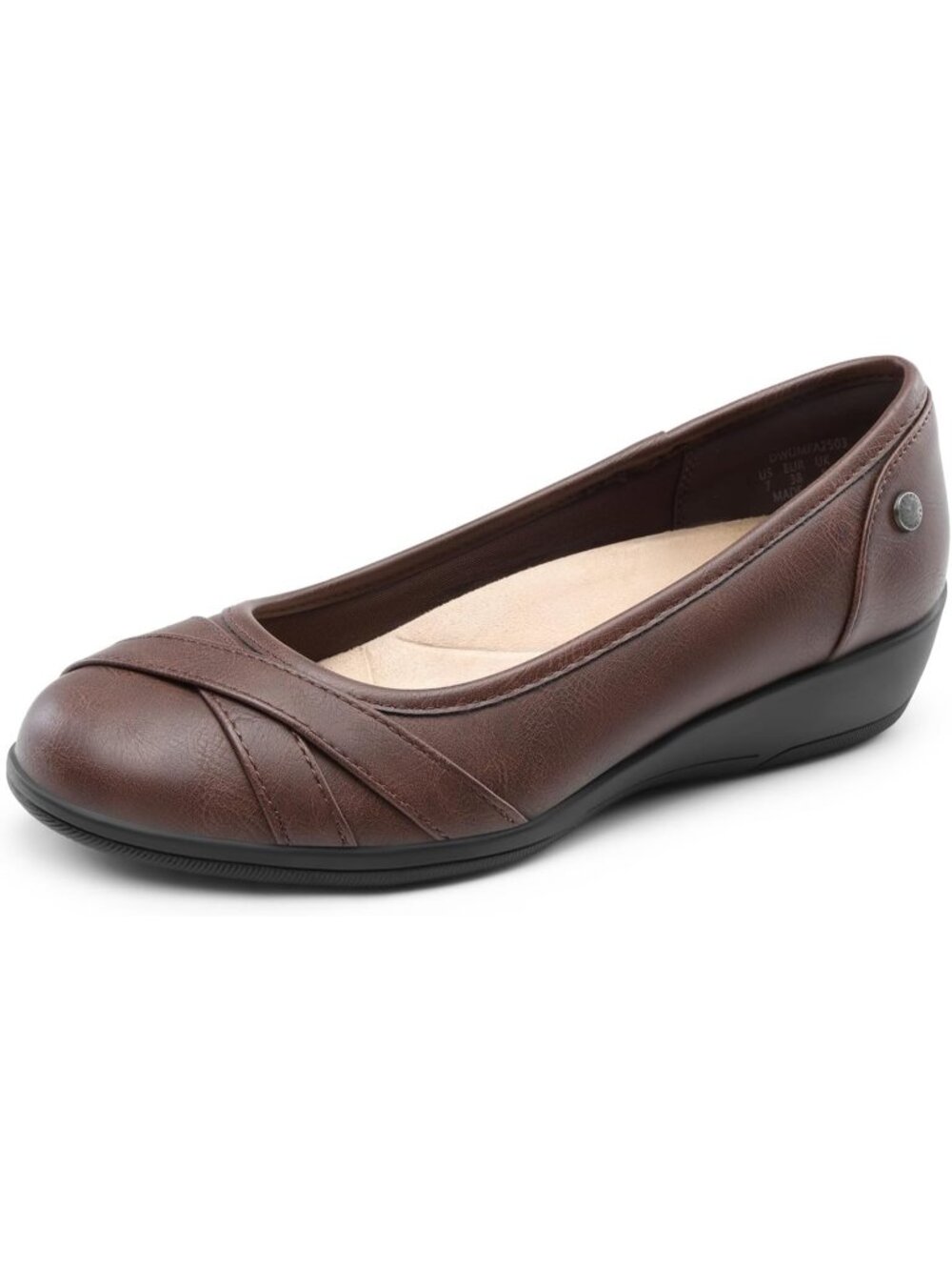 DREAM PAIRS Women's Brown Comfortable Round Toe Lightweight Ballet Flat Shoes